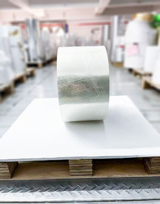 Carta adesiva a rotolo jumbo PET BOPP bianco chiaro omologazione SGS