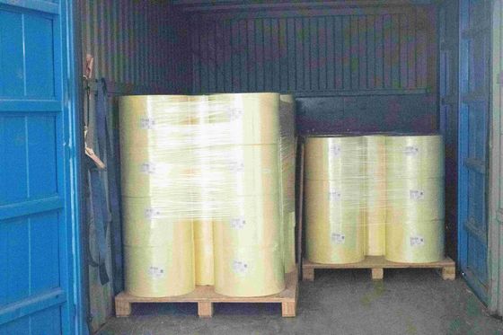 Carta sintetica rivestita Carta termica Jumbo Roll 75u Spessore superficiale Colla oleosa