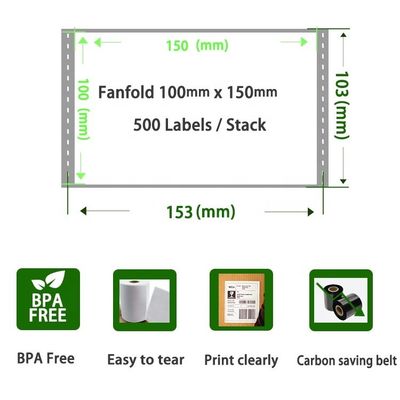 100x150 Dimensioni Carta di logistica ed espresso 50*37*24mm Larghezza della scatola per etichette di imballaggio