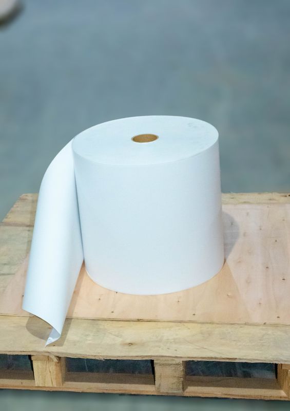 Carta termica resistente agli graffi Jumbo Roll ad alta viscosità Stong Sticky Back Type